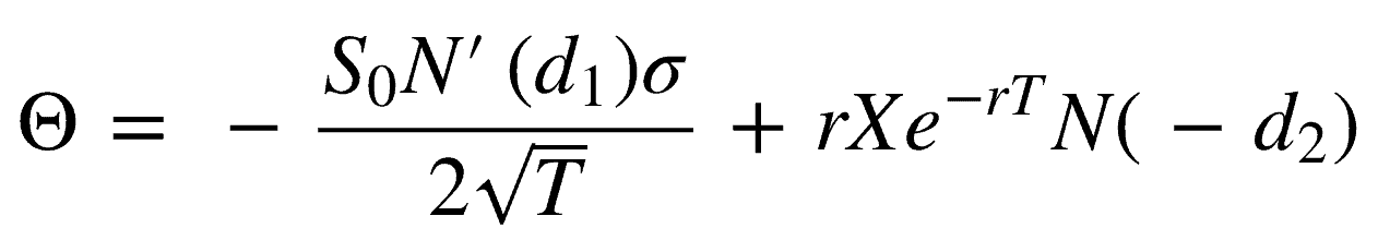 Calculate option theta for a put